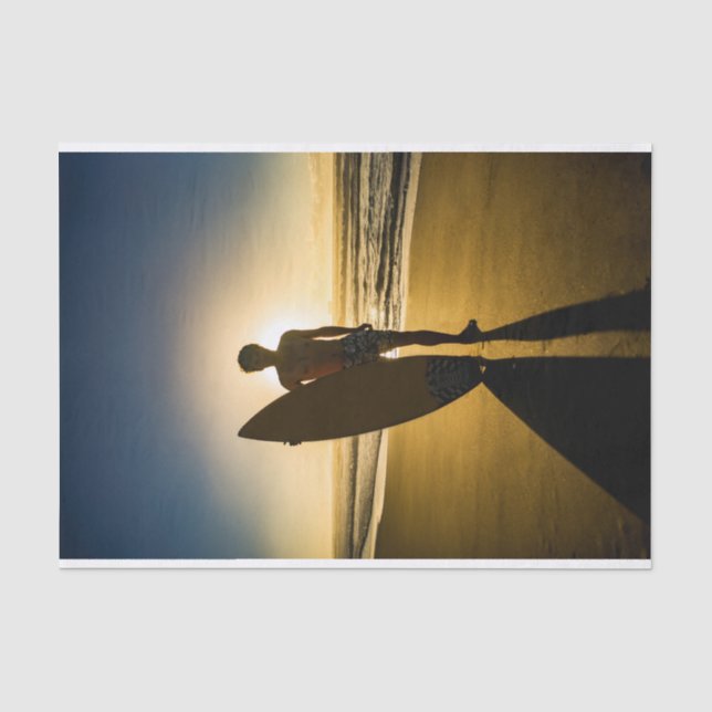 Mousseline Papier Tissu Surfer Sunrise (Recto)
