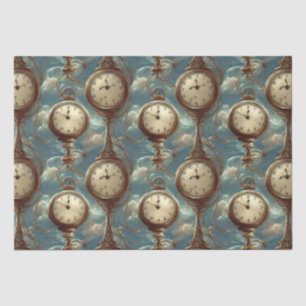 Mousseline Papier Tissu Surreal Pocket Watch Motif