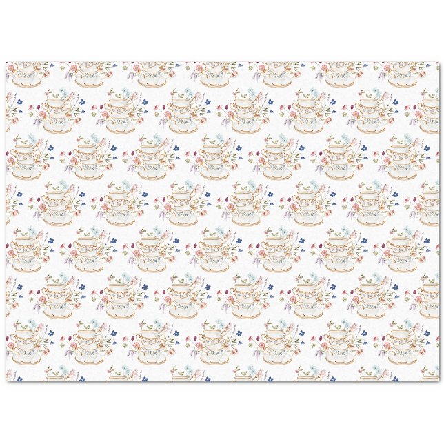 Mousseline Papier Tissu Tasse à Thé (Wildflower White Tea Cup Party Tissue Paper by Painted Paperie
)