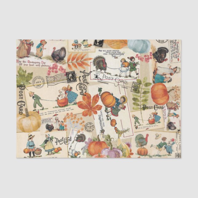 Mousseline Papier Tissu Thanksgiving vintage (Recto)