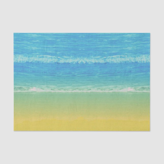 Mousseline Papier Tissu Thème Mer et Plage (Recto)