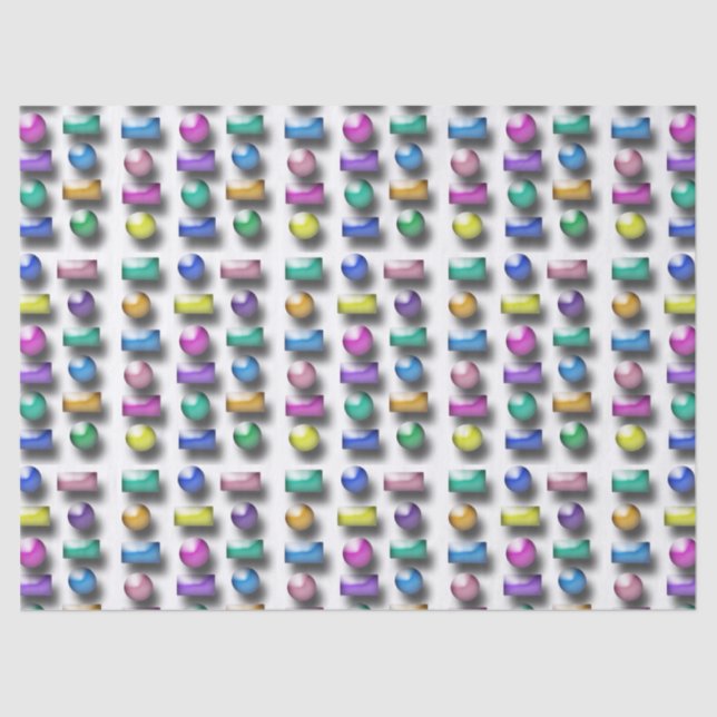 Mousseline Papier Tissu - Trois Formes Dimensionnelles (Recto)