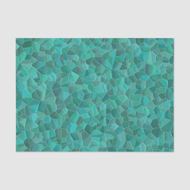 Mousseline Papier Tissu Turquoise (Recto)