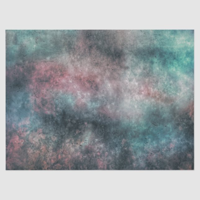 Mousseline Papier tissu turquoise et rose (Recto)