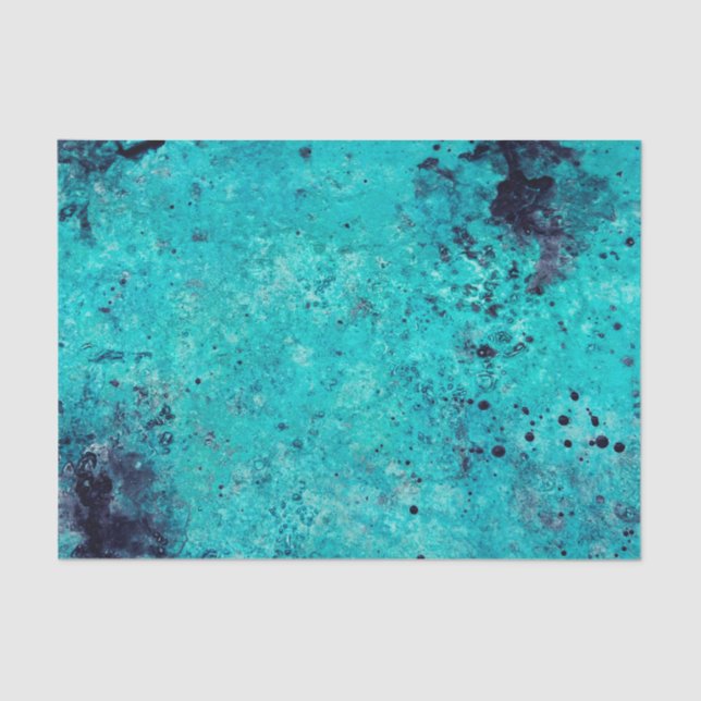 Mousseline Papier Tissu Turquoise Majestic (Recto)