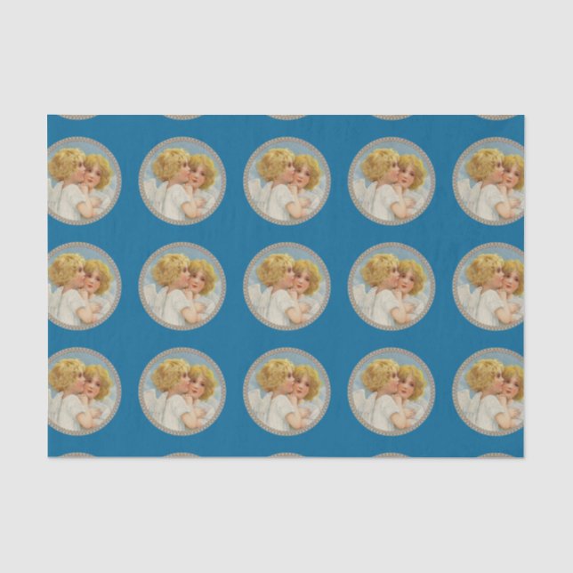 Mousseline Papier Tissu Twin Angels (Recto)
