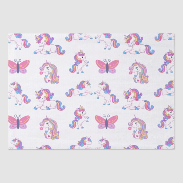 Mousseline Papier Tissu Unicorne (Recto)