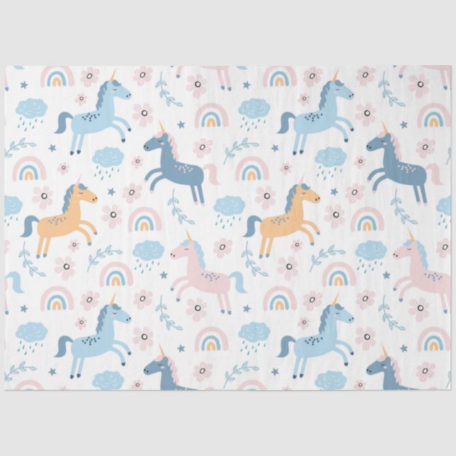 Mousseline Papier Tissu Unicorne (Recto)