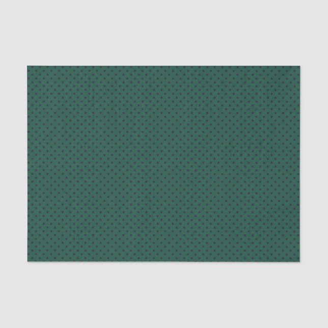 Mousseline Papier Tissu Vert + Points Polka Violet (Petit) (Recto)