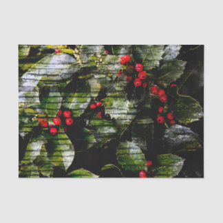 Mousseline Papier Tissu Vertical Holly Berry