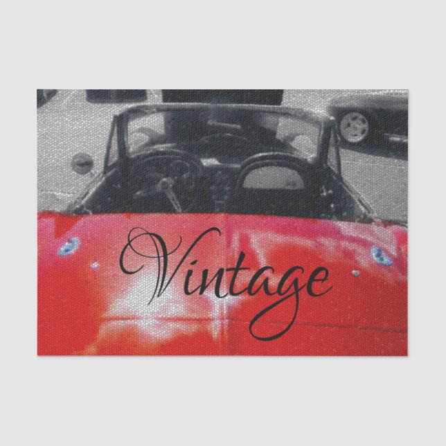 Mousseline Papier Tissu Vintage Car (Recto)