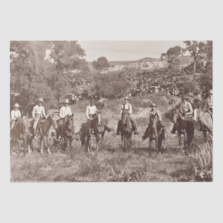 Mousseline Papier Tissu vintage Cowboys pour le découpage 