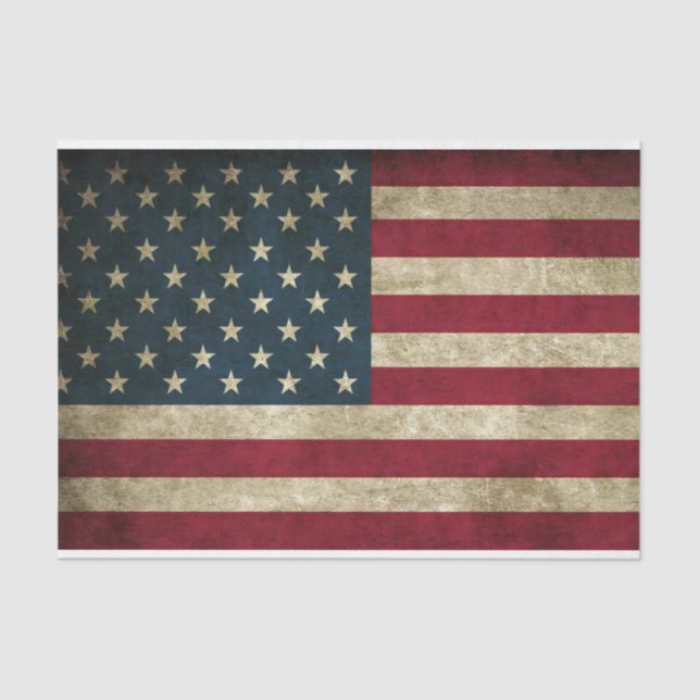 Mousseline Papier Tissu vintage Distorsion American Flag (Recto)