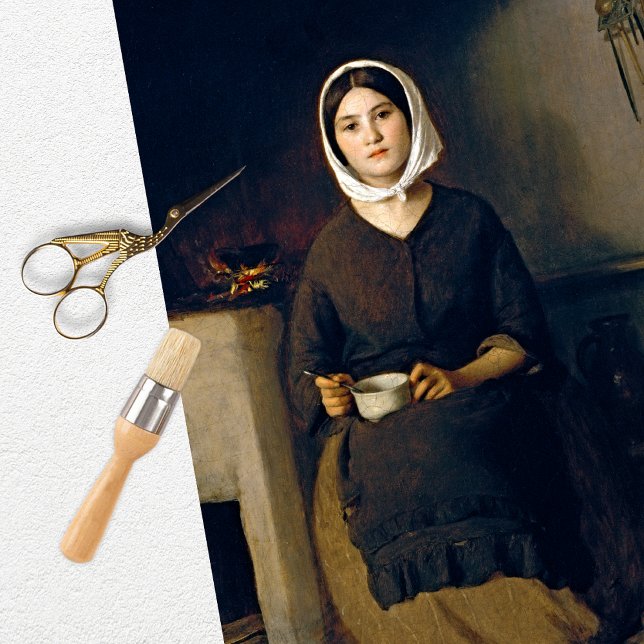 Mousseline Papier Tissu vintage Femme paysanne (Créateur téléchargé)