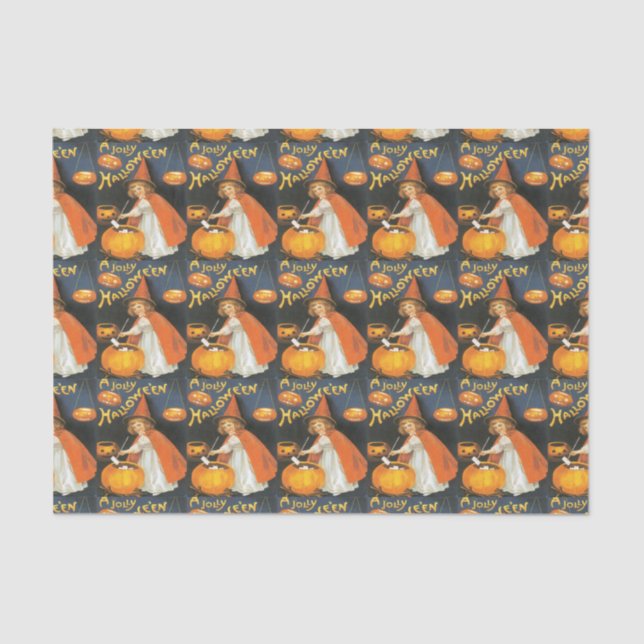 Mousseline Papier Tissu vintage Little Witch Boiling Trouble (Recto)