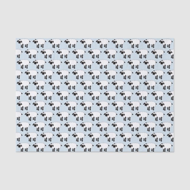 Mousseline Papier Tissu Whimsical Sheep (Recto)