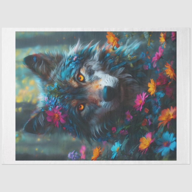 Mousseline Papier Tissu Wolf (Recto)