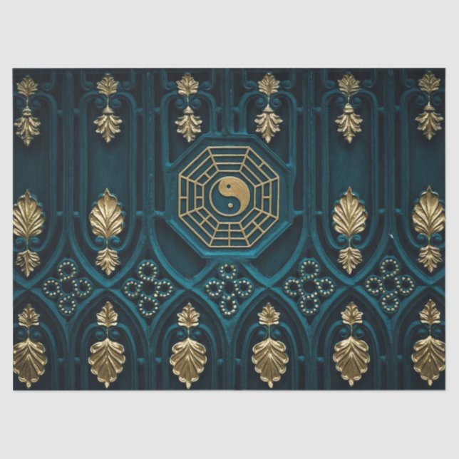 Mousseline papier tissu yin yang (Recto)