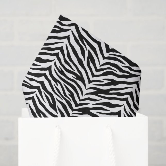 Mousseline Papier Tissu Zebra Print (Sac cadeau)