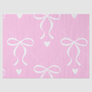 Mousseline papier tissue bow en rose et blanc coquette