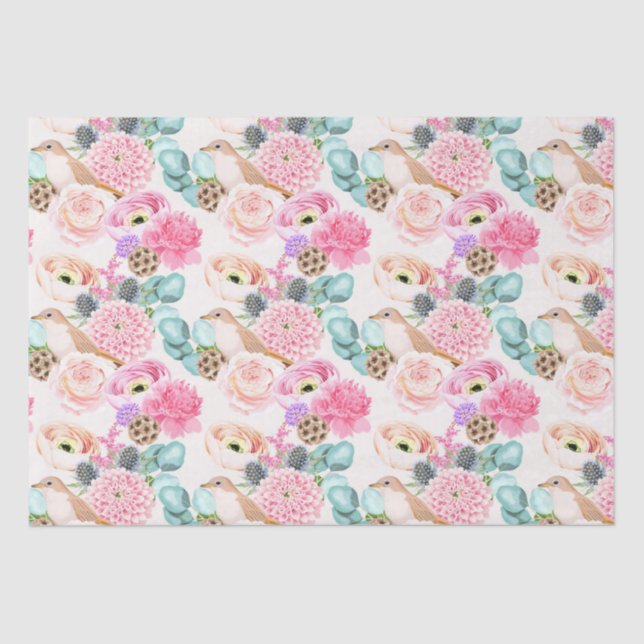 Mousseline Papier tissulaire à motif floral (Recto)