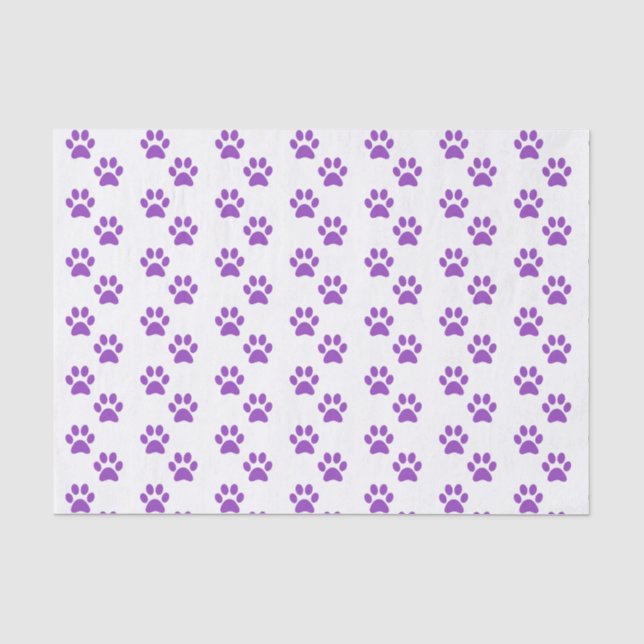 Mousseline Papier tissulaire Empreinte de patte pourpre (Recto)
