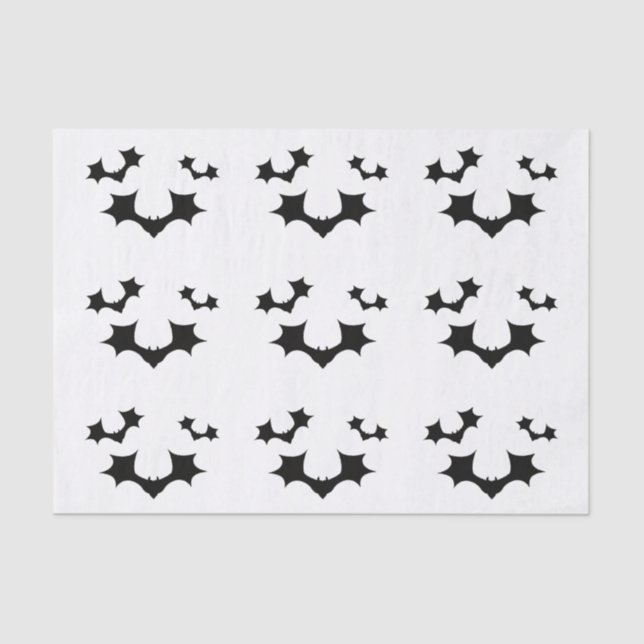 Mousseline Papier Tissus Black Bats (Recto)