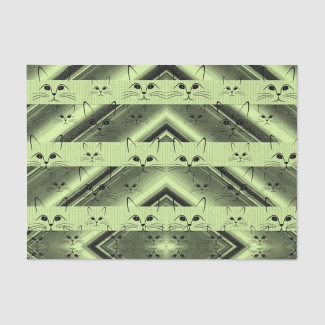 Mousseline Papier Tissus Cat (Recto)