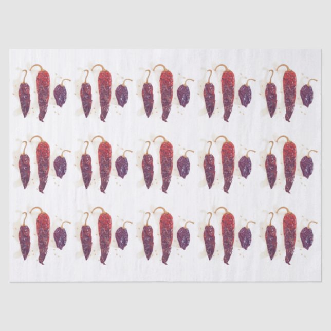 Mousseline Papier Tissus CHILI PEPPERS (Recto)