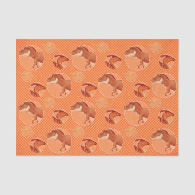 Mousseline Papier Tissus Dino (Recto)