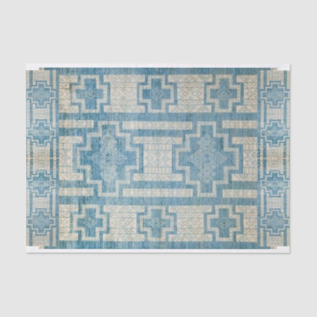 Mousseline Papier Tissus En Chef Indigo (Recto)