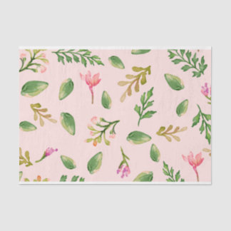Mousseline Papier Tissus Fleur Watercolor