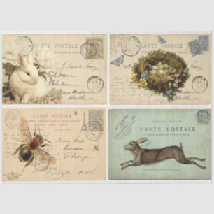 Mousseline Papier Tissus pour cartes postales Paris