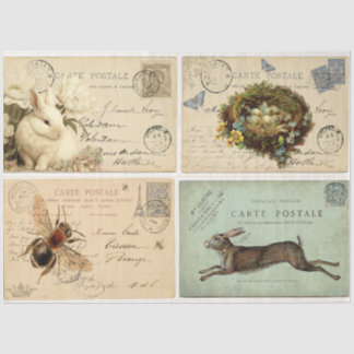 Mousseline Papier Tissus pour cartes postales Paris
