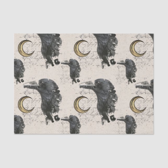 Mousseline Papier Tissus Raven Alchemy (Recto)