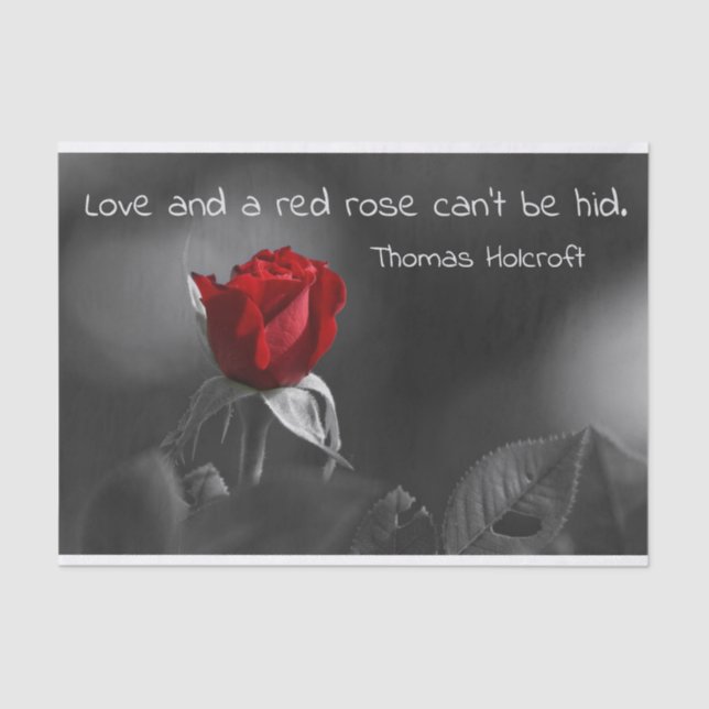 Mousseline Papier Tissus Red Rose (Recto)