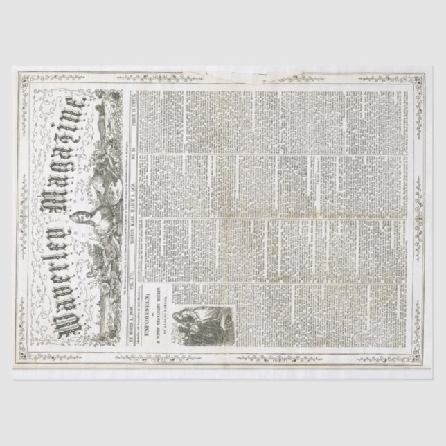 Mousseline Papier vintage de Decoupage d'éphémères (Recto)