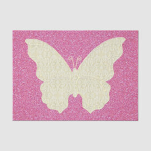 Mousseline Papillon Dentelle Sur Papier Tissu De Parties scin