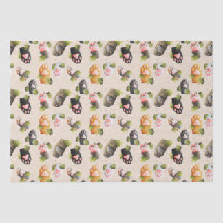 Mousseline Paquets de chats mignons - Papier de tissus Motif