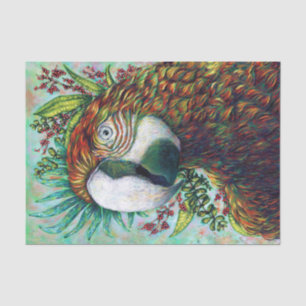 Mousseline Parrot Tropical Floral Bird Funny Tissu Papier