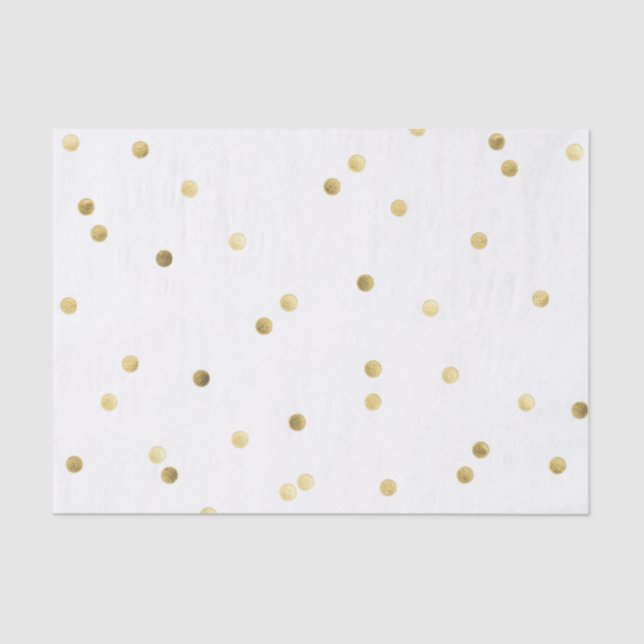 Mousseline Parties scintillant d'or Confetti Dot Polka Papier (Recto)