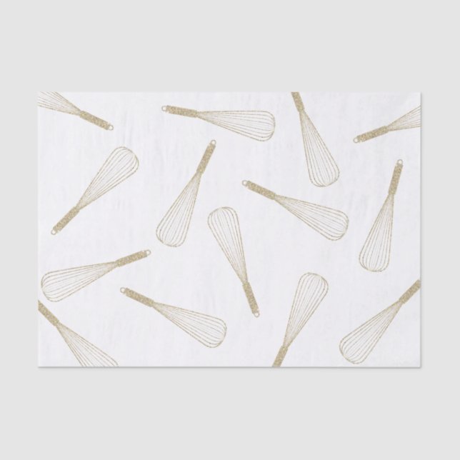 Mousseline Parties scintillant d'or Whisk Motif papier de tis (Recto)