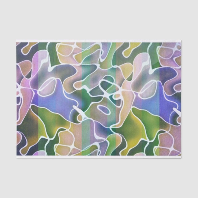 Mousseline Pastel Abstrait Stripes Decoupage Papier Tissu (Recto)
