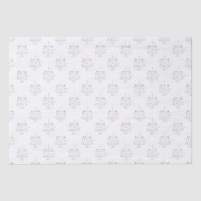Mousseline Pastel Birthday Cake Wrapper Papier (Recto)