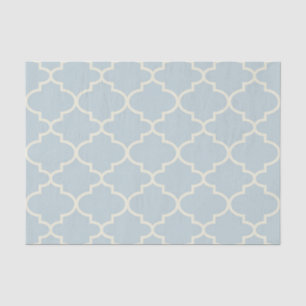 Mousseline Pastel Blue Marocain Lattice Motif Tissu Papier
