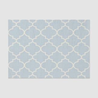 Mousseline Pastel Blue Marocain Lattice Motif Tissu Papier