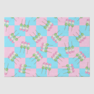 Mousseline Pastel Rose Bleu À damiers Dango Papier Tissu