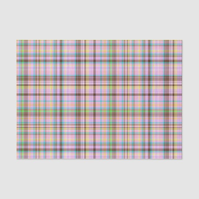 Mousseline Pastels au chocolat Plaid 22-TISSUE PAPIER WRAP (Recto)