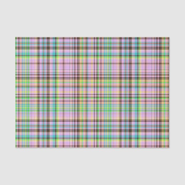 Mousseline Pastels au chocolat Plaid 25-TISSUE PAPIER WRAP (Recto)