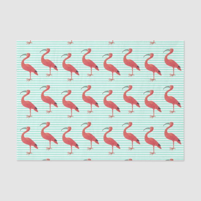 Mousseline Patte flamant rose - Papier de tissus d'art fin (Recto)